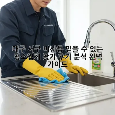 대구 서구 비산동 믿을 수 있는 청소업체 찾기: 후기 분석 완벽 가이드