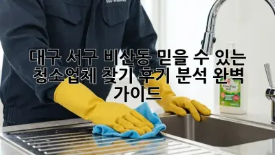 대구 서구 비산동 믿을 수 있는 청소업체 찾기: 후기 분석 완벽 가이드