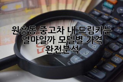 🚗 원흥동 중고차, 내 드림카는 얼마일까? (모델별 가격 완전분석!) 🔍