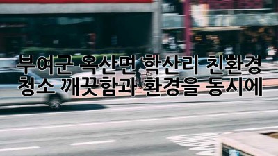 부여군 옥산면 학산리 친환경 청소: 깨끗함과 환경을 동시에!